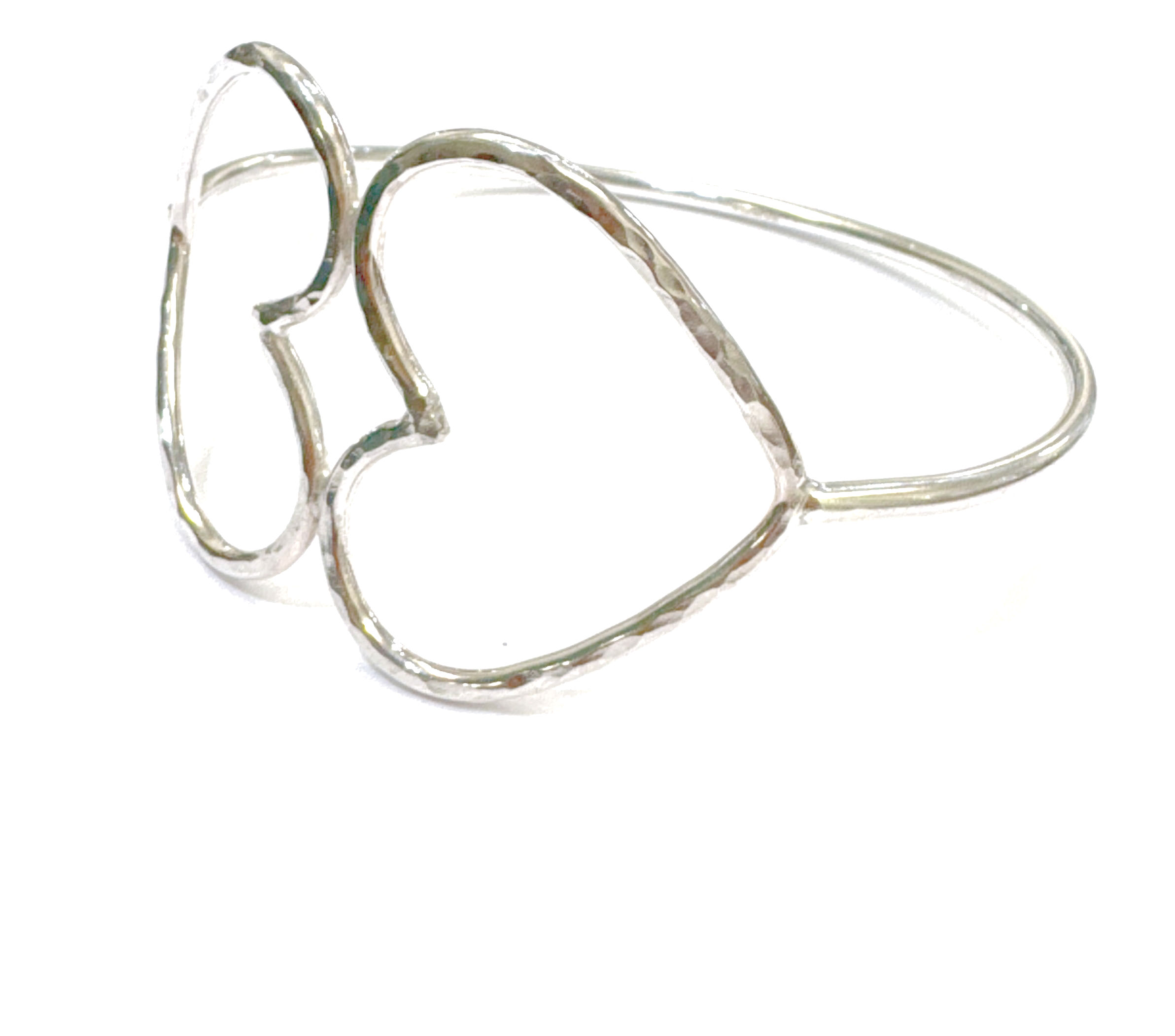 silver heart bangle
