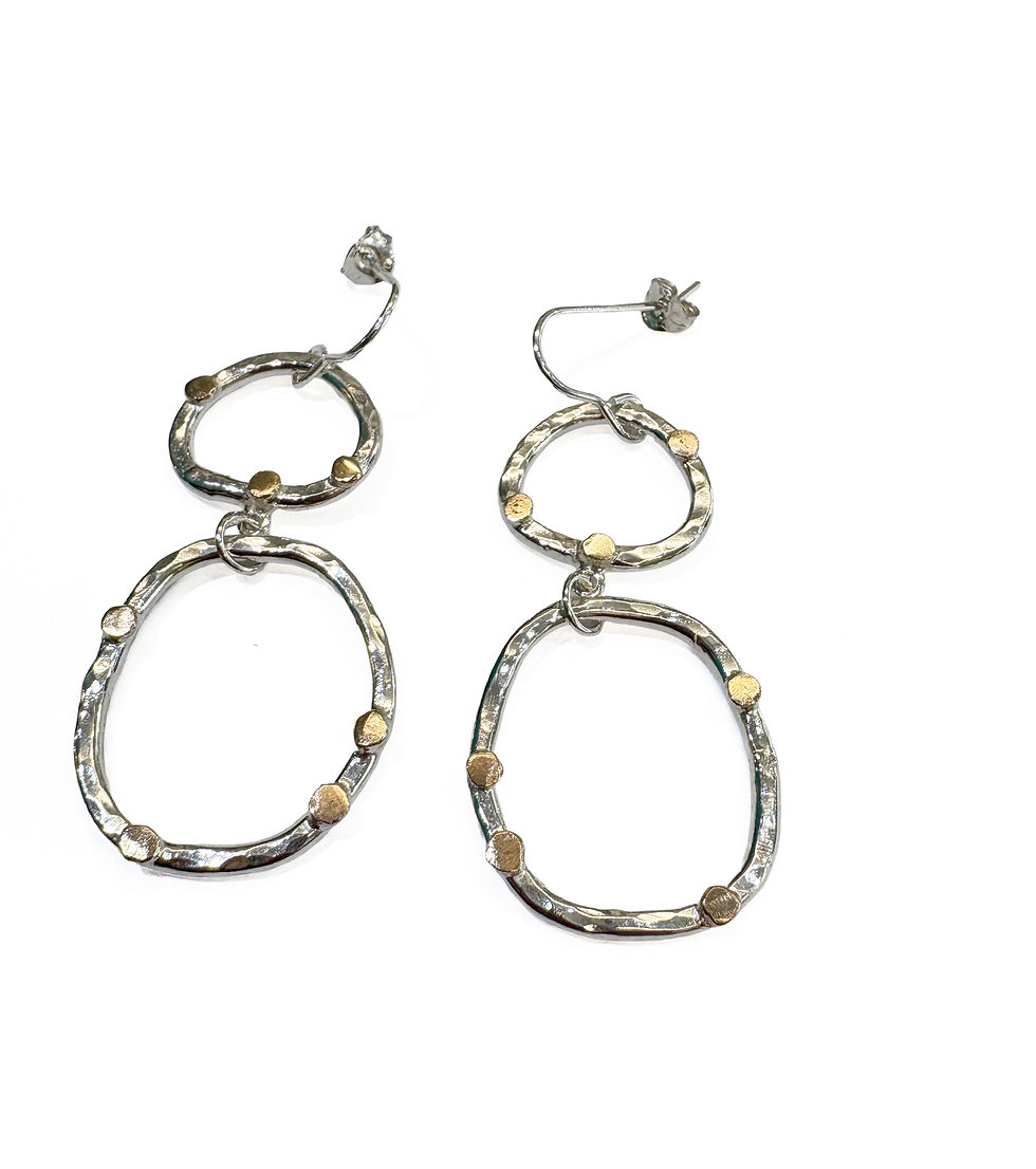 Thumbnail: silver and gold earrings