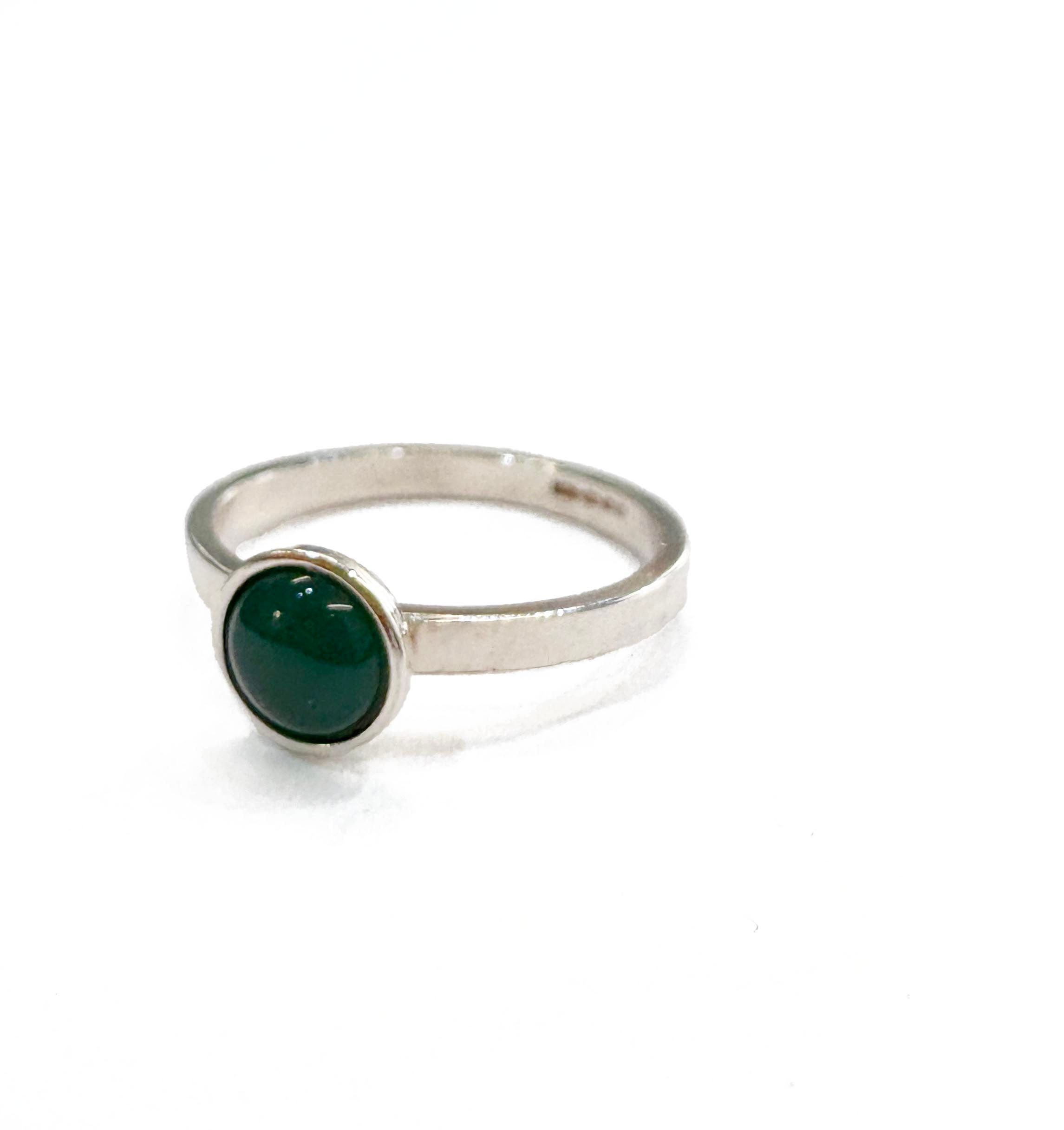 Green onyx dome ring