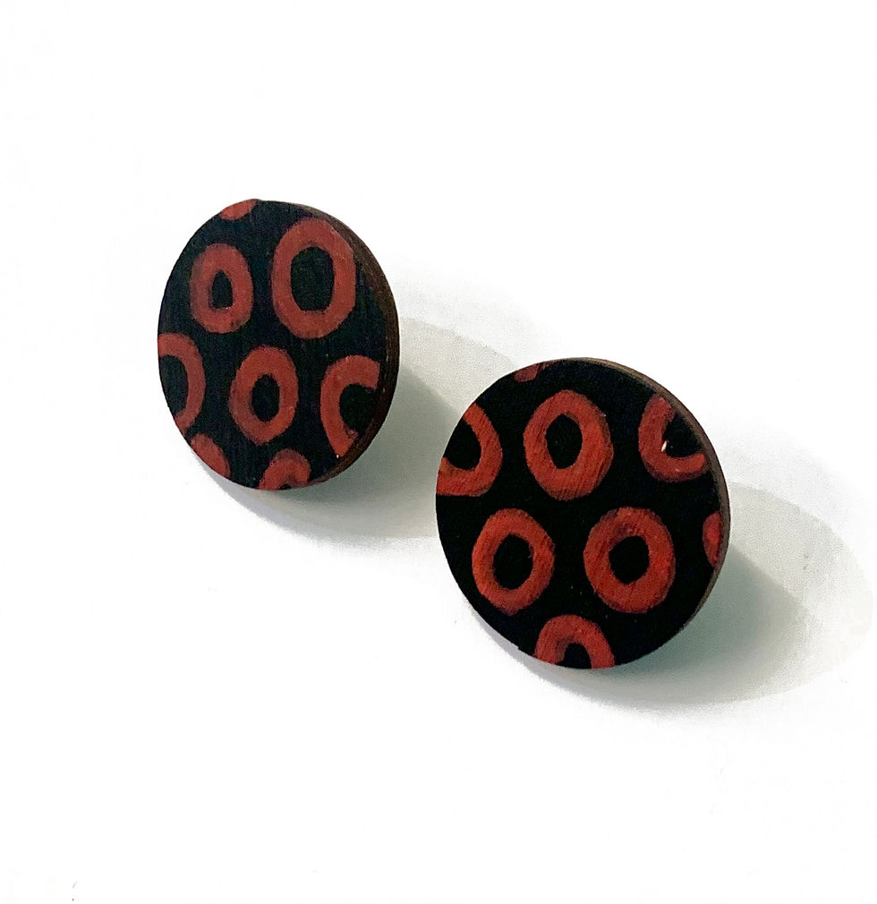 wooden stud earrings