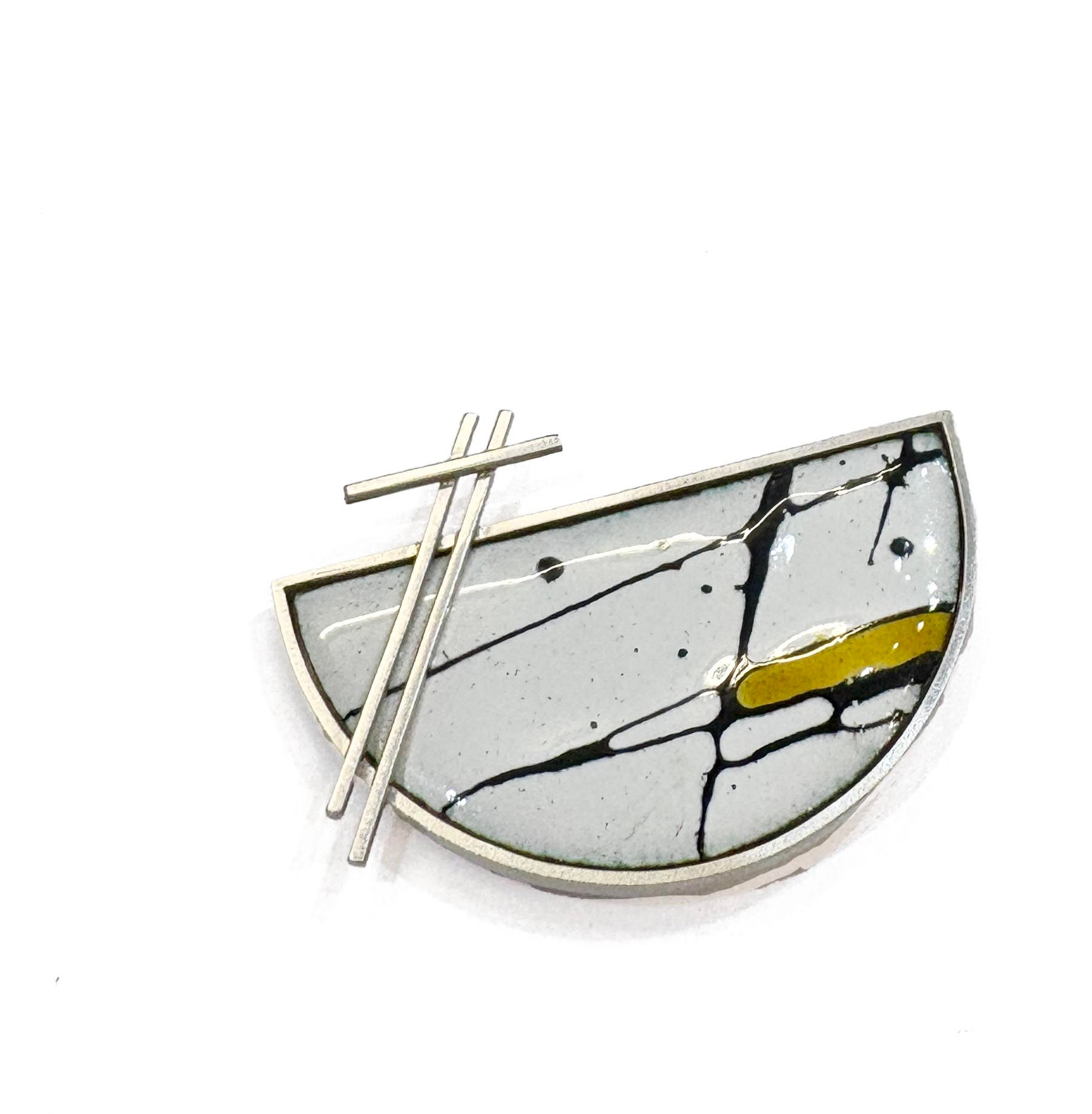 Judit Patkos - yellow accent splash brooch