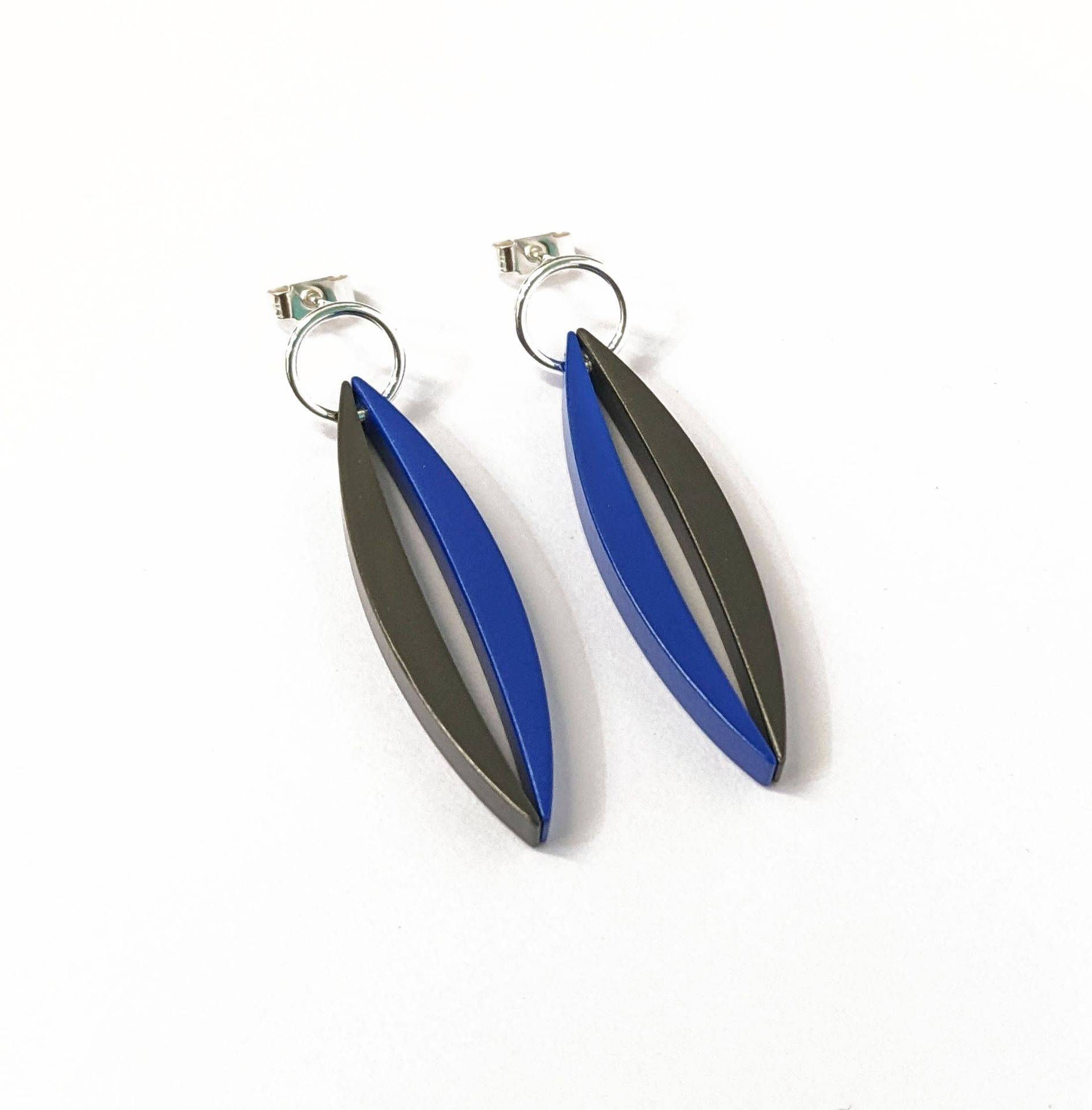 Rosina Beech - Blue & grey earrings