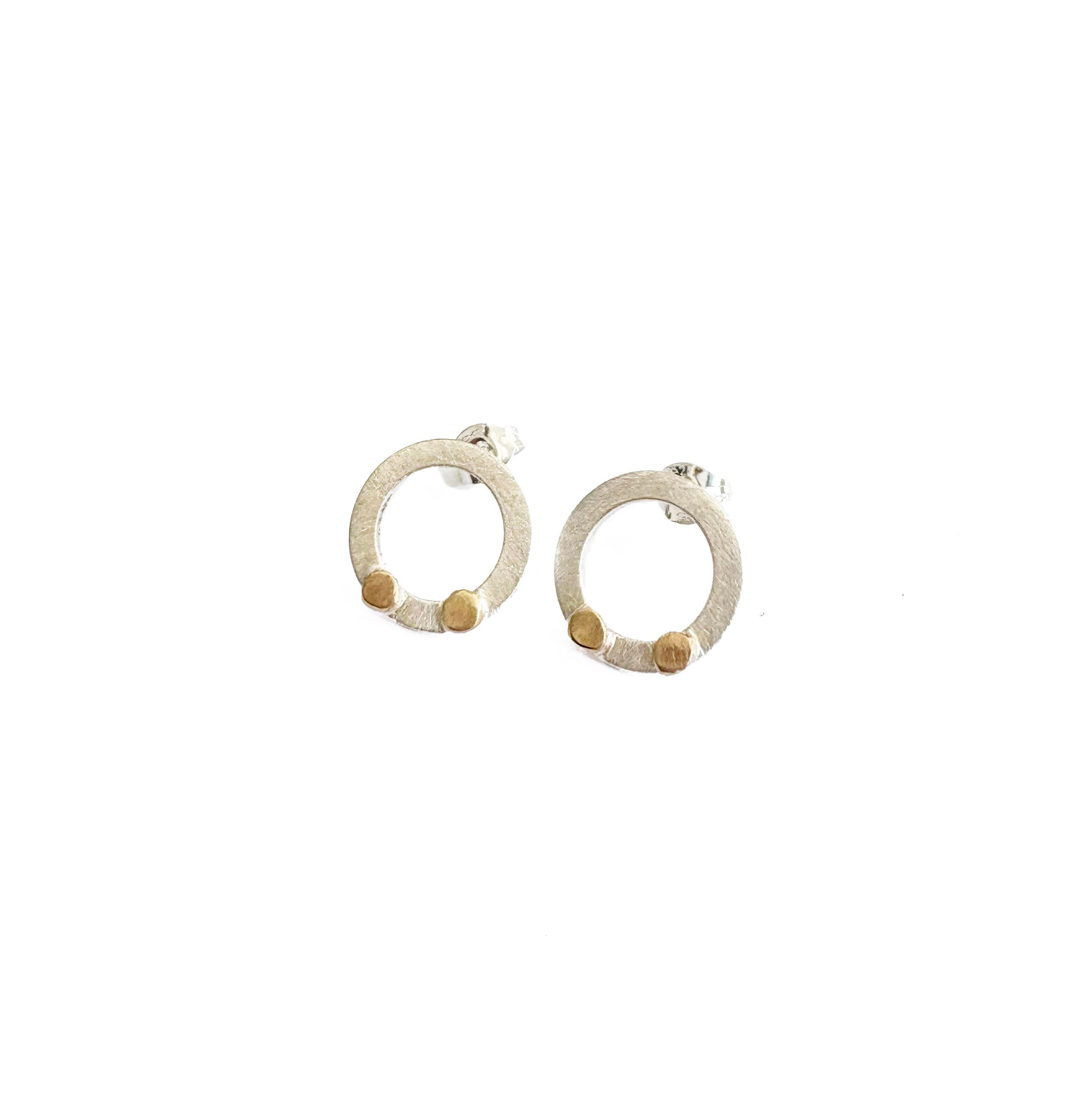 Abby Filer - silver and gold nugget studs