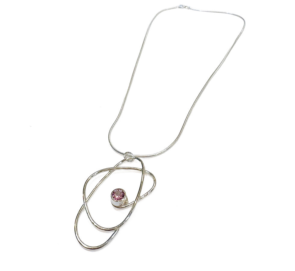 Thumbnail: Abby Filer - wrapped Pink topaz necklace