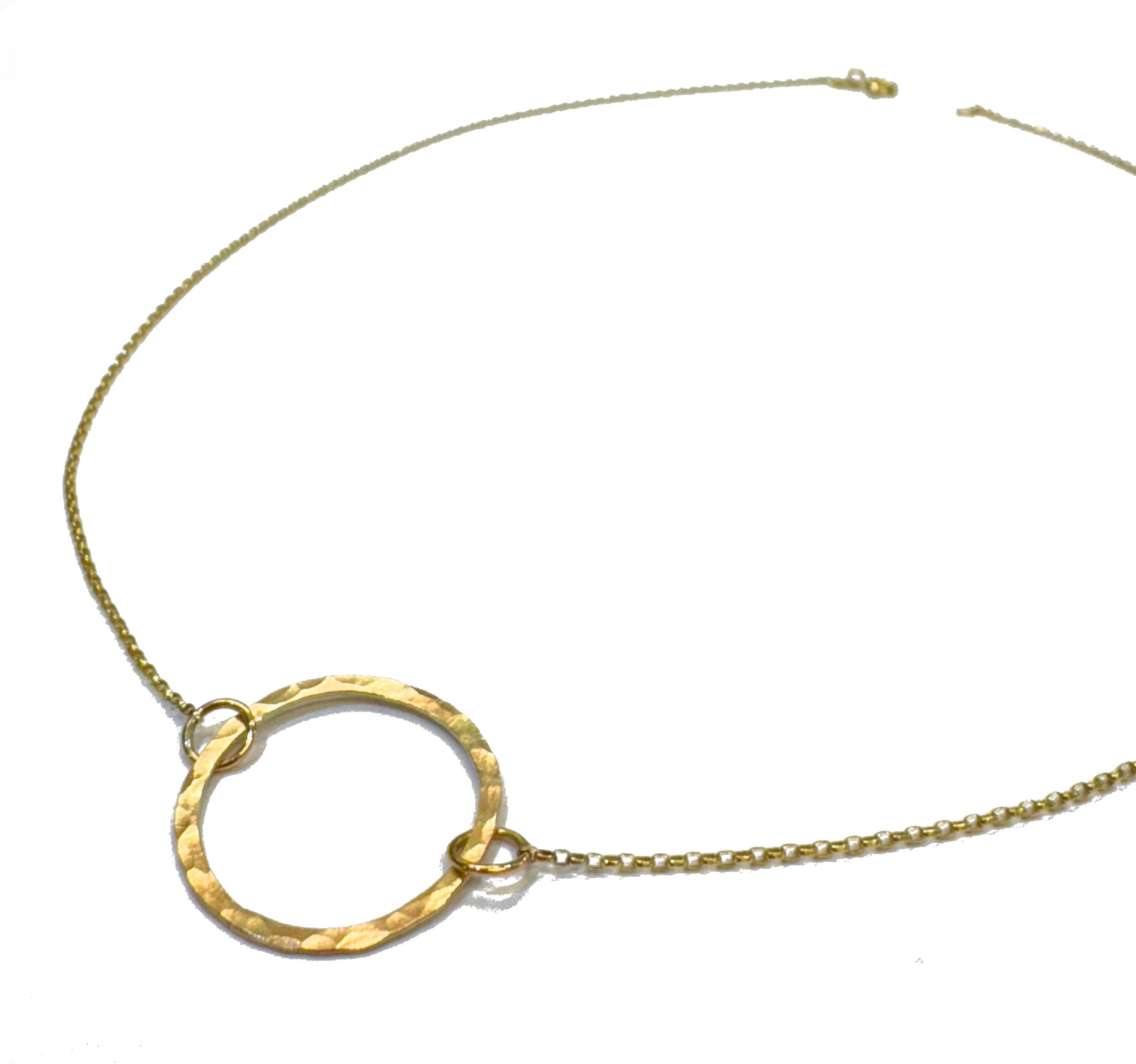 Gold hoop necklace
