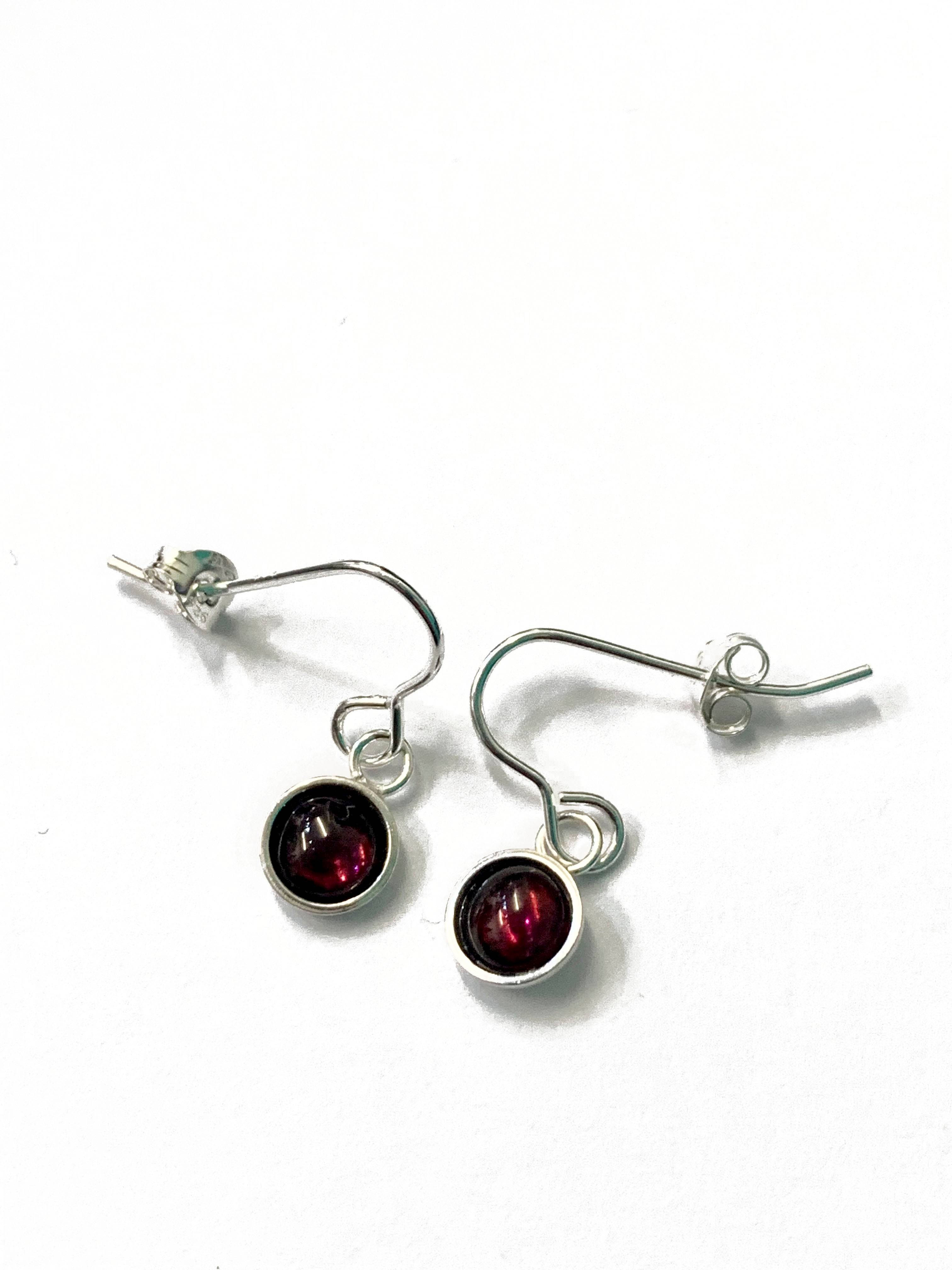 garnet dome earrings