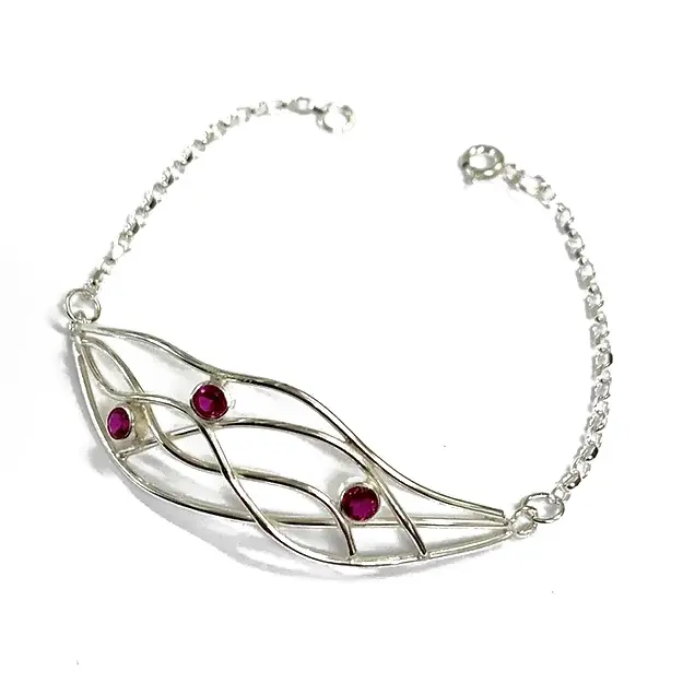 Synthetic ruby bracelet