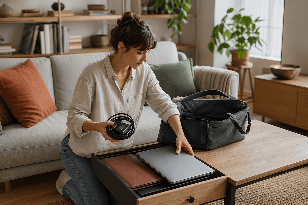 Homeoffice ohne Arbeitszimmer: 10 Rollen für Kabel und Unterlagen: Anwendung