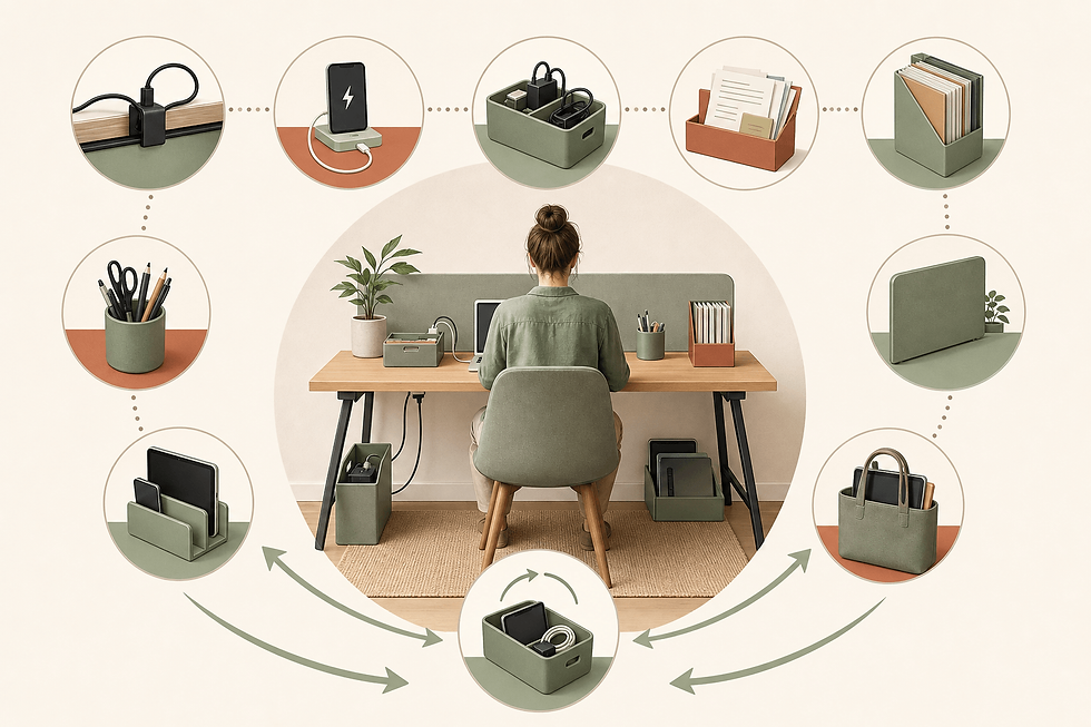 Homeoffice ohne Arbeitszimmer: 10 Rollen für Kabel und Unterlagen: Ablauf