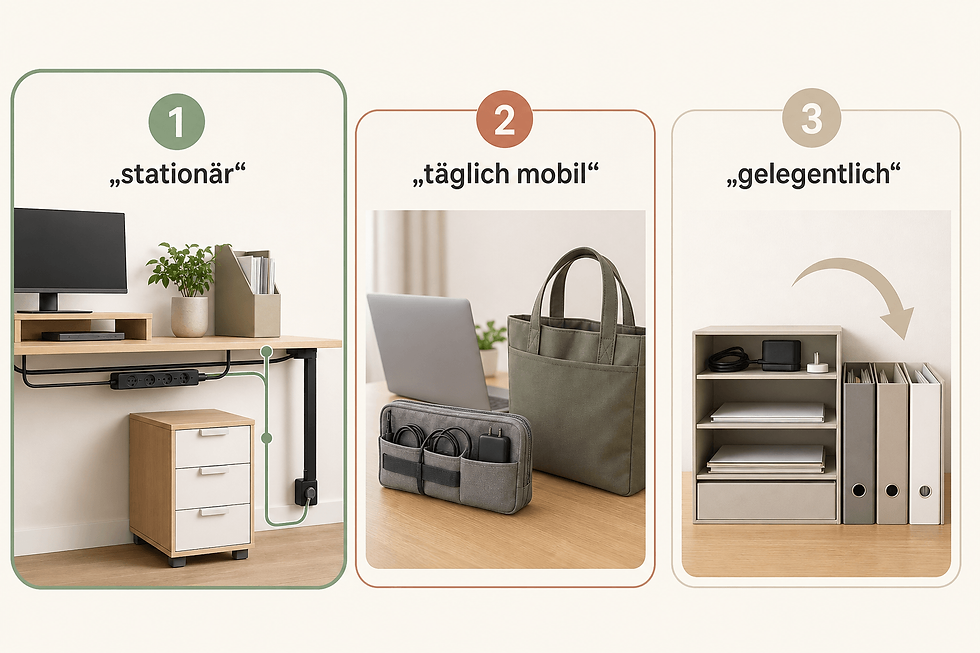 Homeoffice ohne Arbeitszimmer: 10 Rollen für Kabel und Unterlagen: Entscheidungshilfe