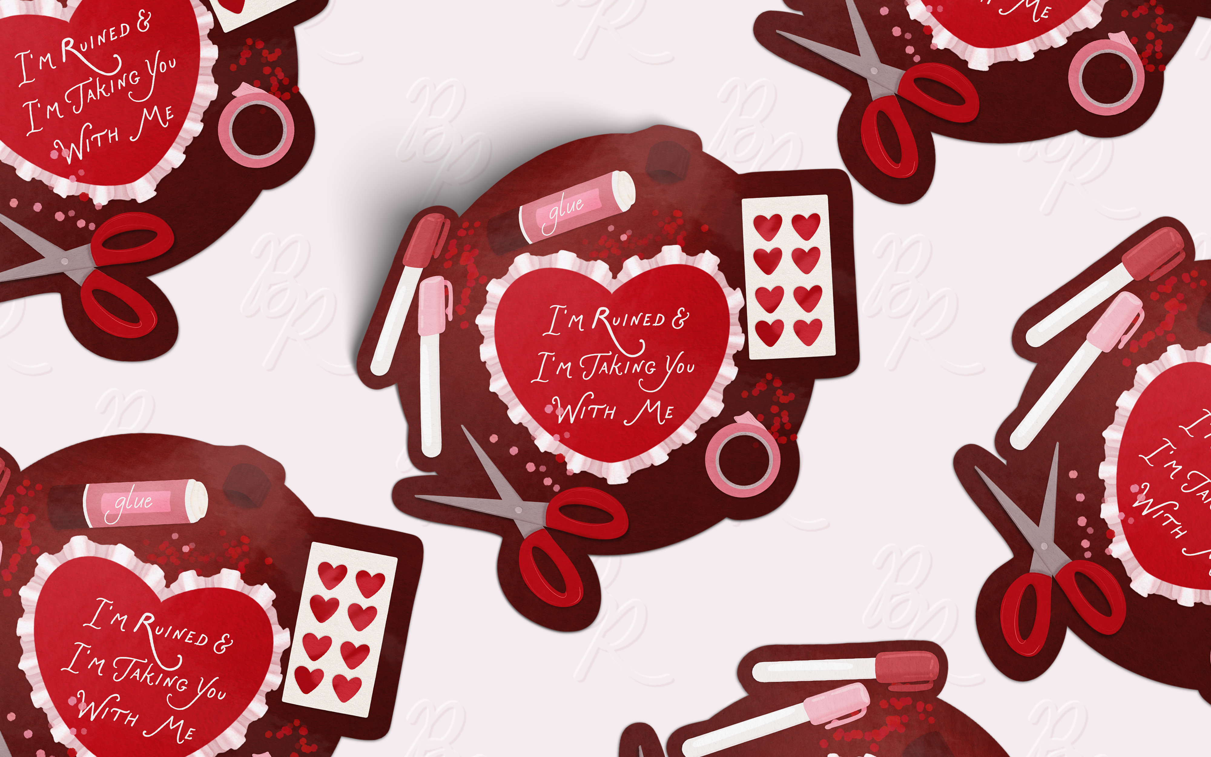 I'm ruined valentine sticker | Pru Schuyler Collection