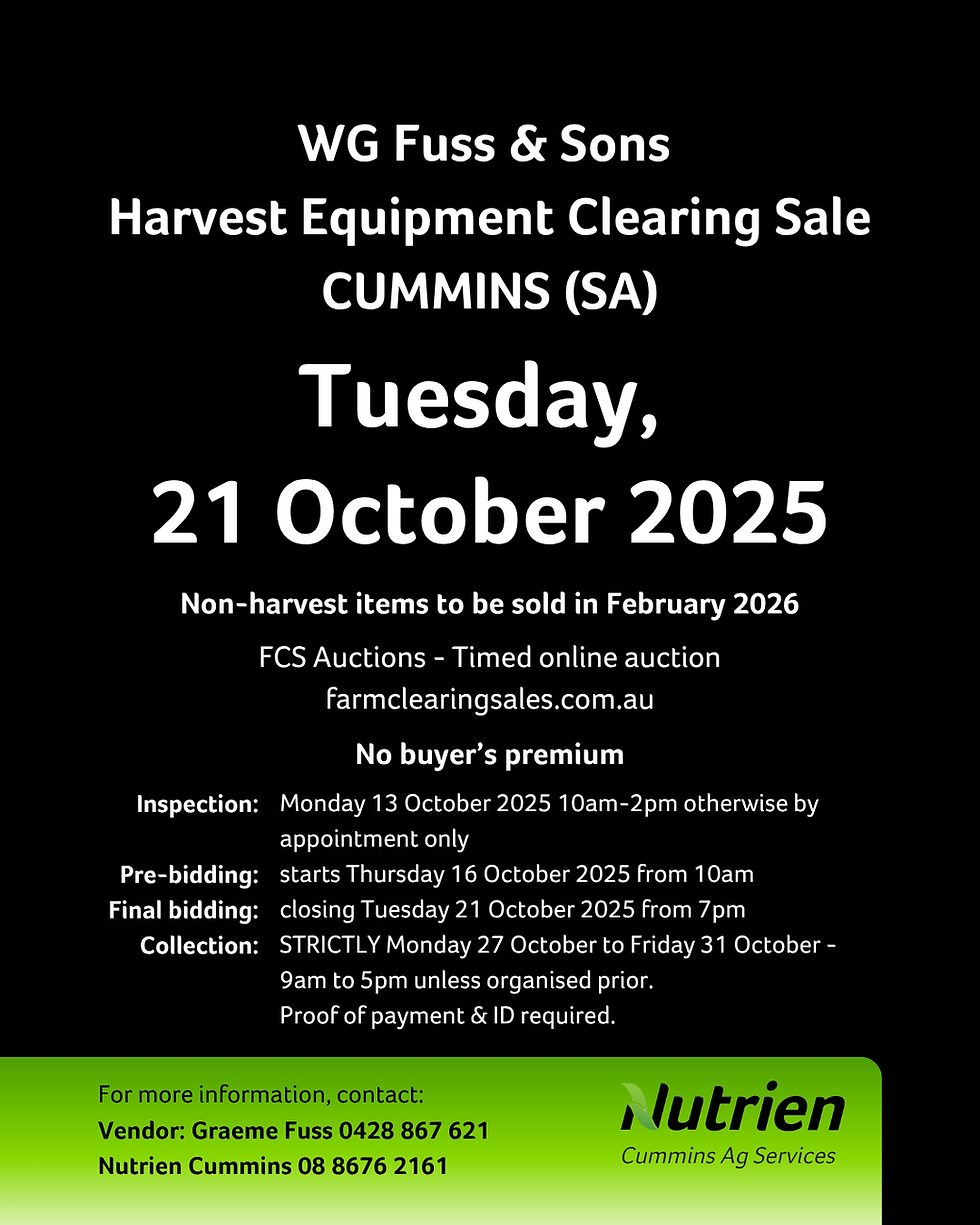 WG Fuss & Sons - Harvest Equipment Clearing Sale
