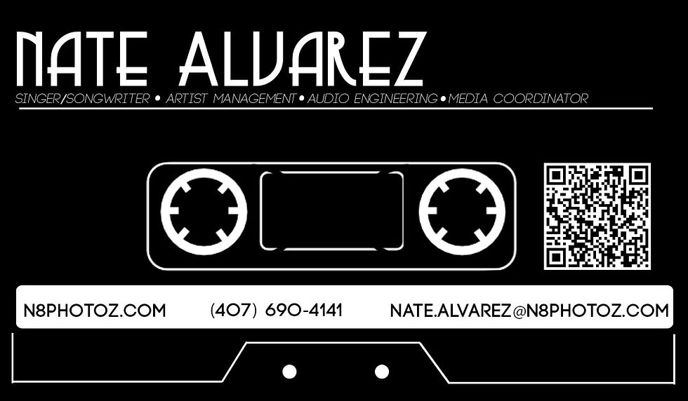 Nate Alvarez Music Business Card 