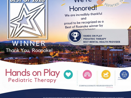 Hands on Play Pediatric Therapy Wins Silver: Best Mental Health Provider (Best of Roanoke 2026)