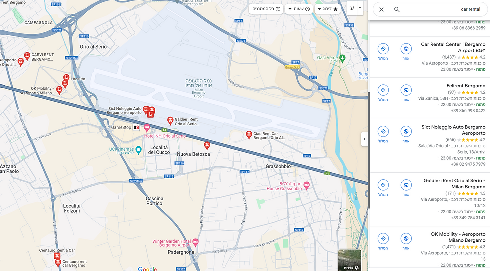 google maps search results