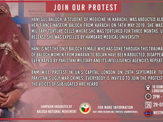 BNM protest in London against the enforced disappearances of Baloch women