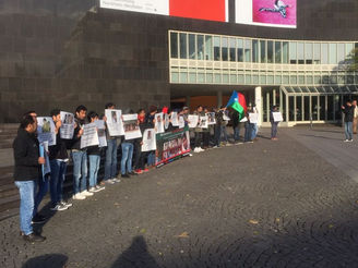A protest held in Germany against Pakistani atrocities. BNM
