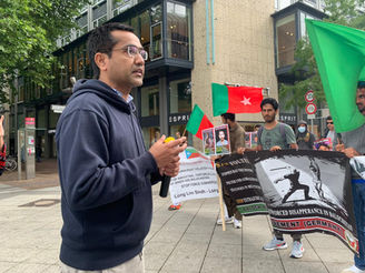 BNM Germany protest against rise in enforced disappearances.