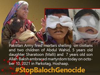 Pakistan has turned the Baloch homeland into a killing field. Central Spokesperson BNM