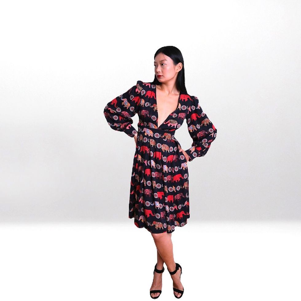 Thumbnail: Mala - Plunging V-Neckline Dress