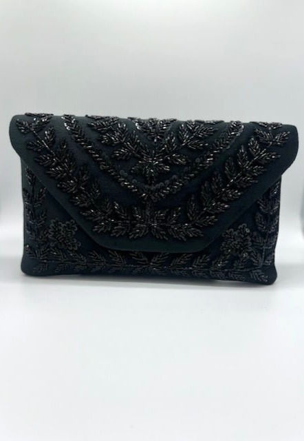 Thumbnail: Hand Beaded Suede Envelope Clutch