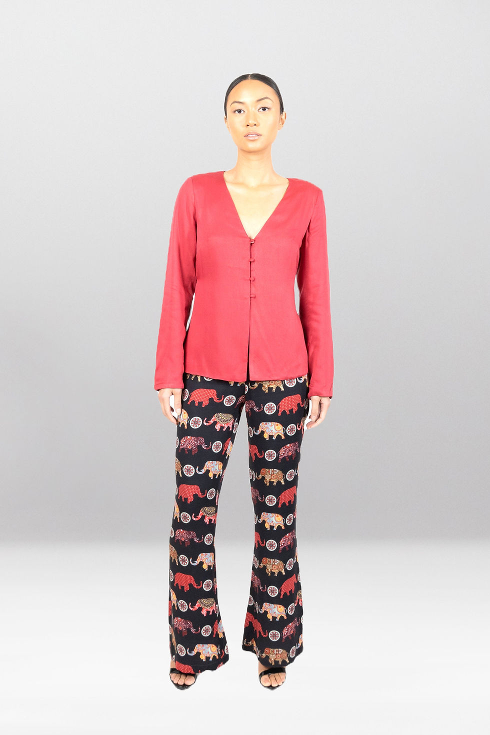 Thumbnail: Leela - V Neck Top with Side Slits