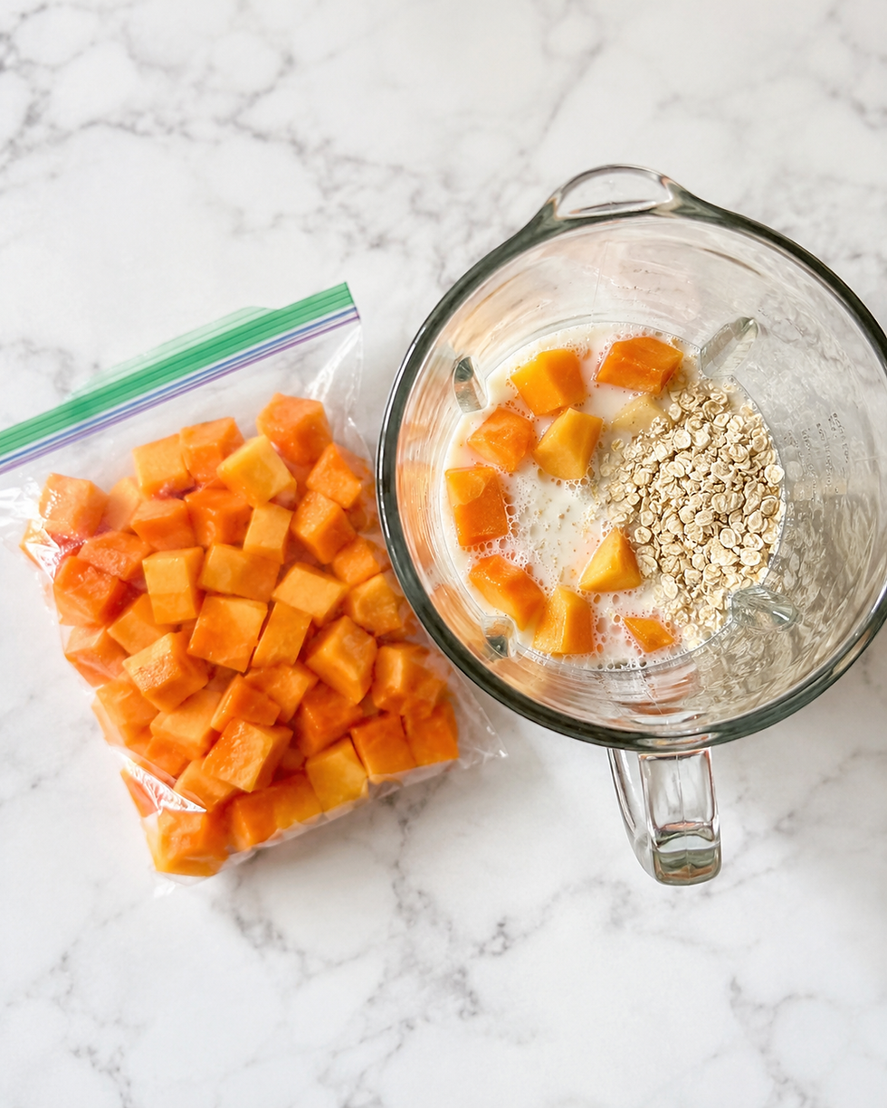 Prep de papaya en cubos - un hábito de 20 minutos que cambia tu semana
