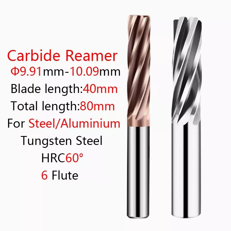 9.91 to 10.09 Dia x 80 L Carbide Reamer