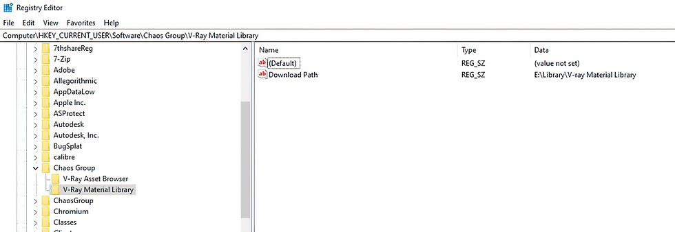 V-ray 5 material library configuration
