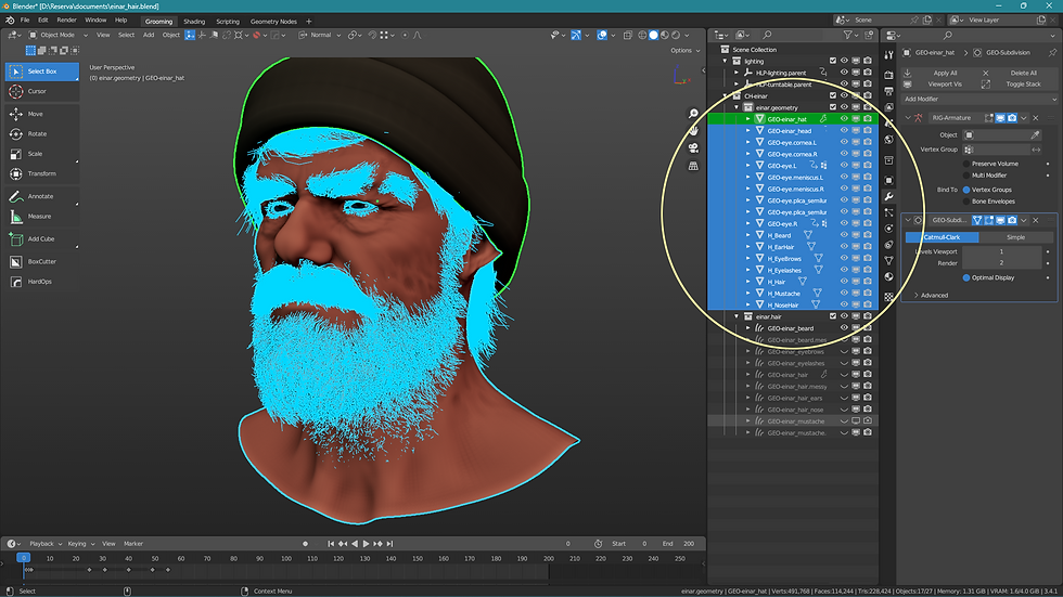 Here are selected all geometry that needs to be exported.
