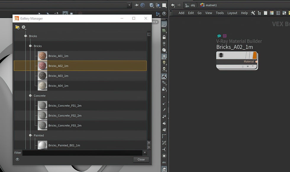 Drag and drop the desired material.