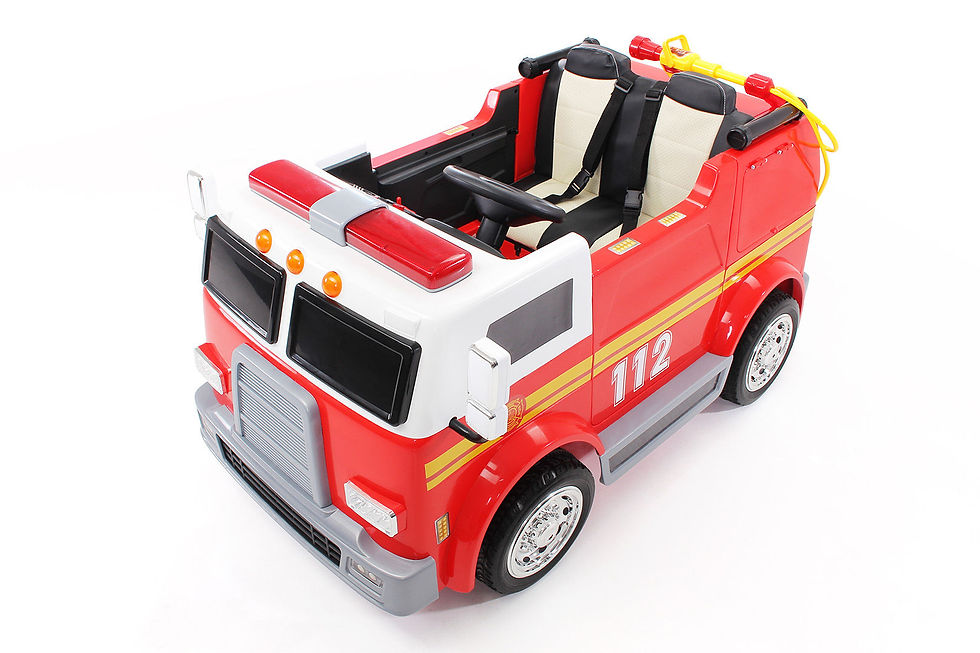 Miniatura: Camion Pompieri 240Watt (2x 120W) 6Km/h Telecomando Retromarcia Spara-acqua MP3