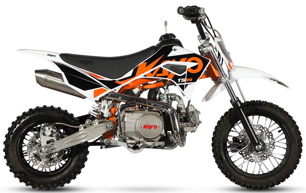 Miniatura: KAYO Pit Bike TS90 90cc 4T 4 Marce Semi-Auto Cerchi 12" 10" 65Km/h Elec-Start