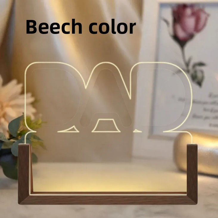 Thumbnail: Personalized Letter Photo LED Night Light – Custom Picture Wooden Lamp Gift