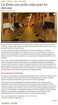 La Dépêche du Midi - Article sur L'Etrier de la Montagne Noire du 10/03/2016