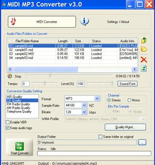 MIDI MP3 Converter 1.0.3 [Mac/Win]