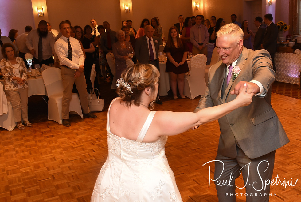 Robin & Rick dance during their August 2018 wedding reception at Twelve Acres in Smithfield, Rhode Island.