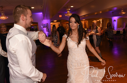 Beth & Bryan dance during their August 2018 wedding reception at McGovern’s on the Water in Fall River, Massachusetts.