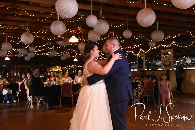 Adam & Ashley dance during their September 2018 wedding reception at Stepping Stone Ranch in West Greenwich, Rhode Island.