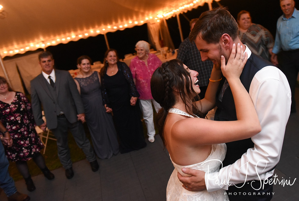 Karolyn & Ethan dance during their August 2018 wedding reception at a private residence in Sterling, Connecticut.