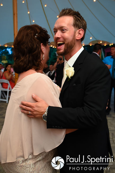Justin dances with his mother-in-law during his July 2016 wedding reception at the Overlook at Geer Tree Farm in Griswold, Connecticut.