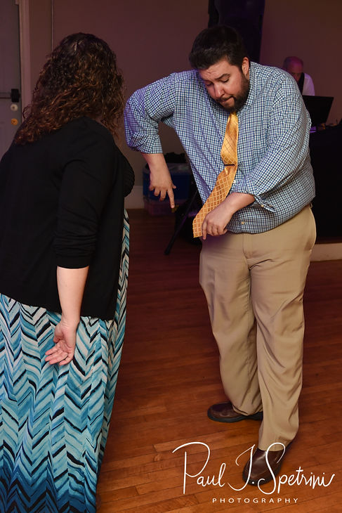 Guests dance during Nate & Kaytii’s May 2018 wedding reception at Meadowbrook Inn in Charlestown, Rhode Island.