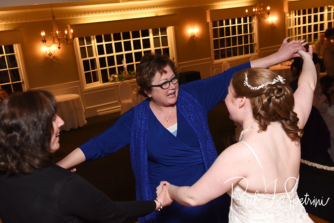 Kaytii dances with guests during her May 2018 wedding reception at Meadowbrook Inn in Charlestown, Rhode Island.