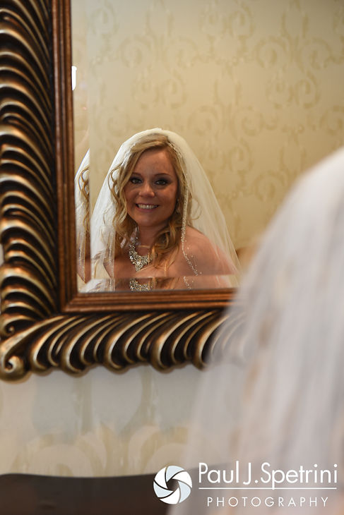 Michelle poses for a photo prior to her May 2016 wedding at Hillside Country Club in Rehoboth, Massachusetts.