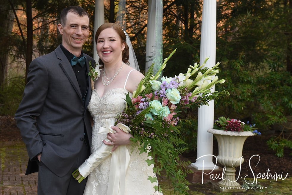 Nate & Kaytii pose for a formal photo following their May 2018 wedding ceremony at Meadowbrook Inn in Charlestown, Rhode Island.