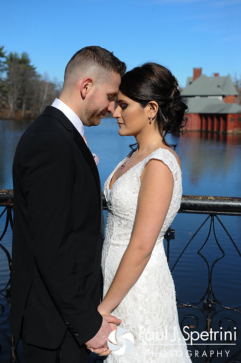 Maria and Sebastian pose for a photo at Roger Williams Park following their March 2016 Rhode Island wedding.