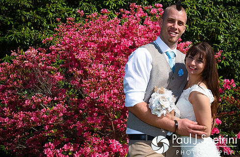 Krystal and Ian pose for formal photos following their May 2016 wedding at Colt State Park in Bristol, Rhode Island.