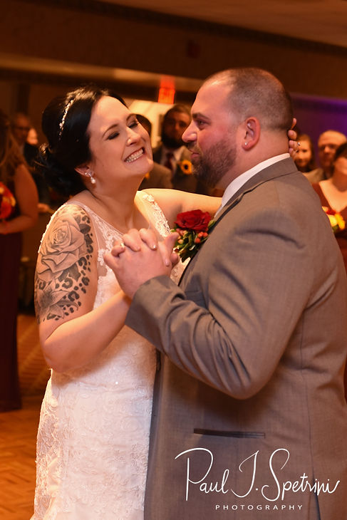 Justine & Jon share their first dance as husband and wife during their October 2018 wedding reception at Twelve Acres in Smithfield, Rhode Island.