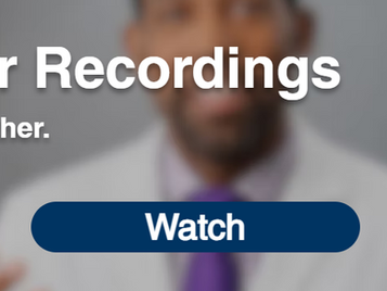 An abdominal cancer specialist presenting during a webinar.