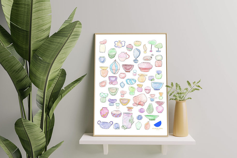Thumbnail: Colourful Vessels Print